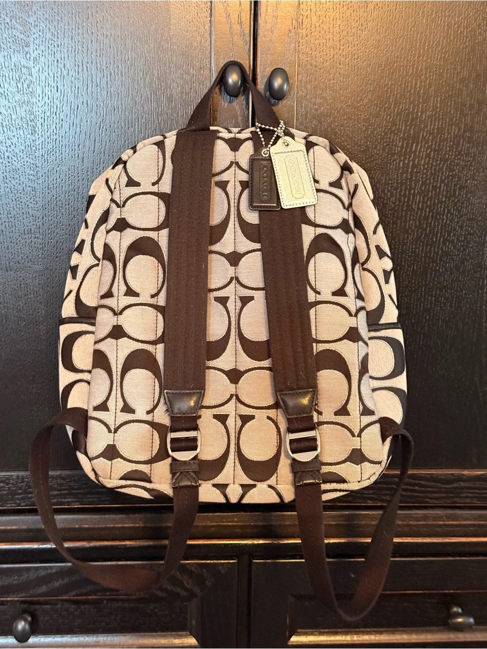 Coach F24365 2013 Signature Jacquard Backpack Black Gray